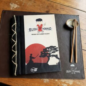 Cardápio personalizado c/ Amarração - A4 reduzido + 4 divisórias - KIT c/ 5 UN