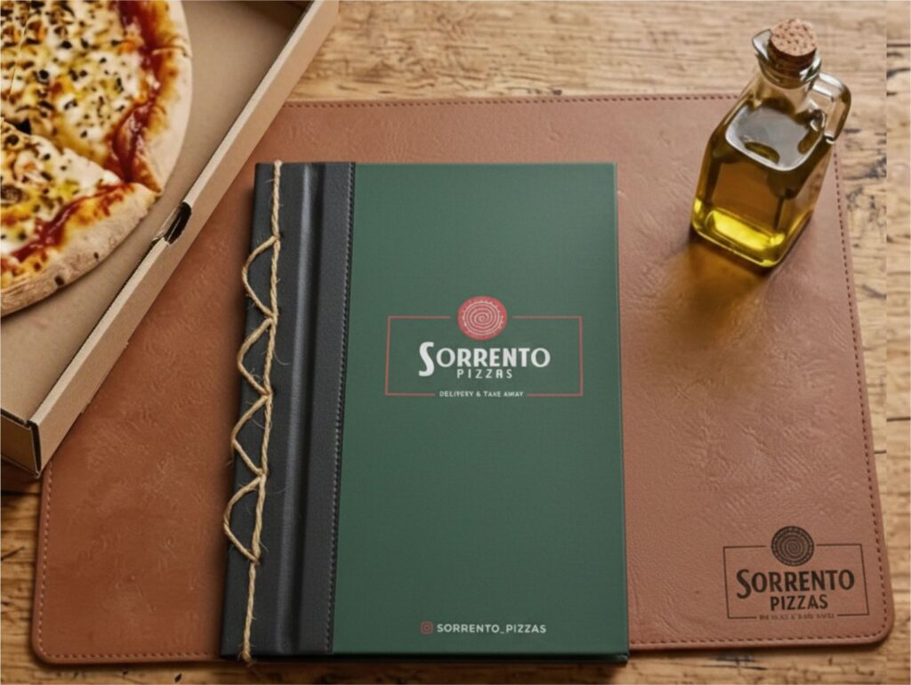 Cardápio personalizado c/ Amarração - A4 reduzido + 5 divisórias - KIT c/ 5 UN