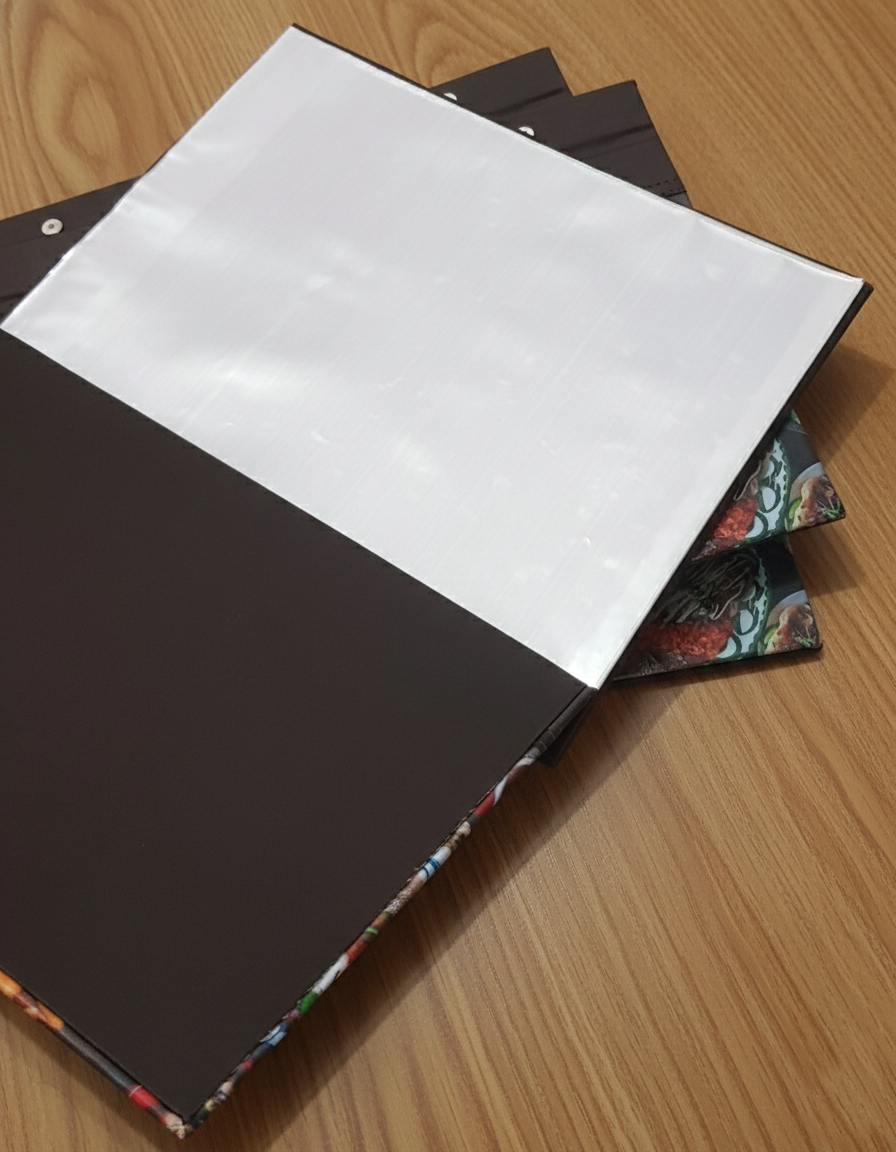 Pasta Cardápio com Capa personalizada - A4 + 5 divisórias - KIT c/ 5 UN - Imagem 3