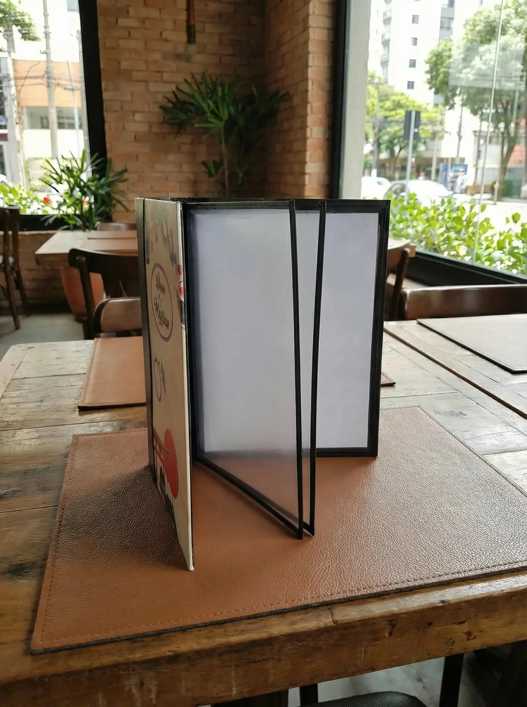 Pasta Cardápio com Capa personalizada - A4 + 2 divisórias - KIT c/ 5 UN - Imagem 4