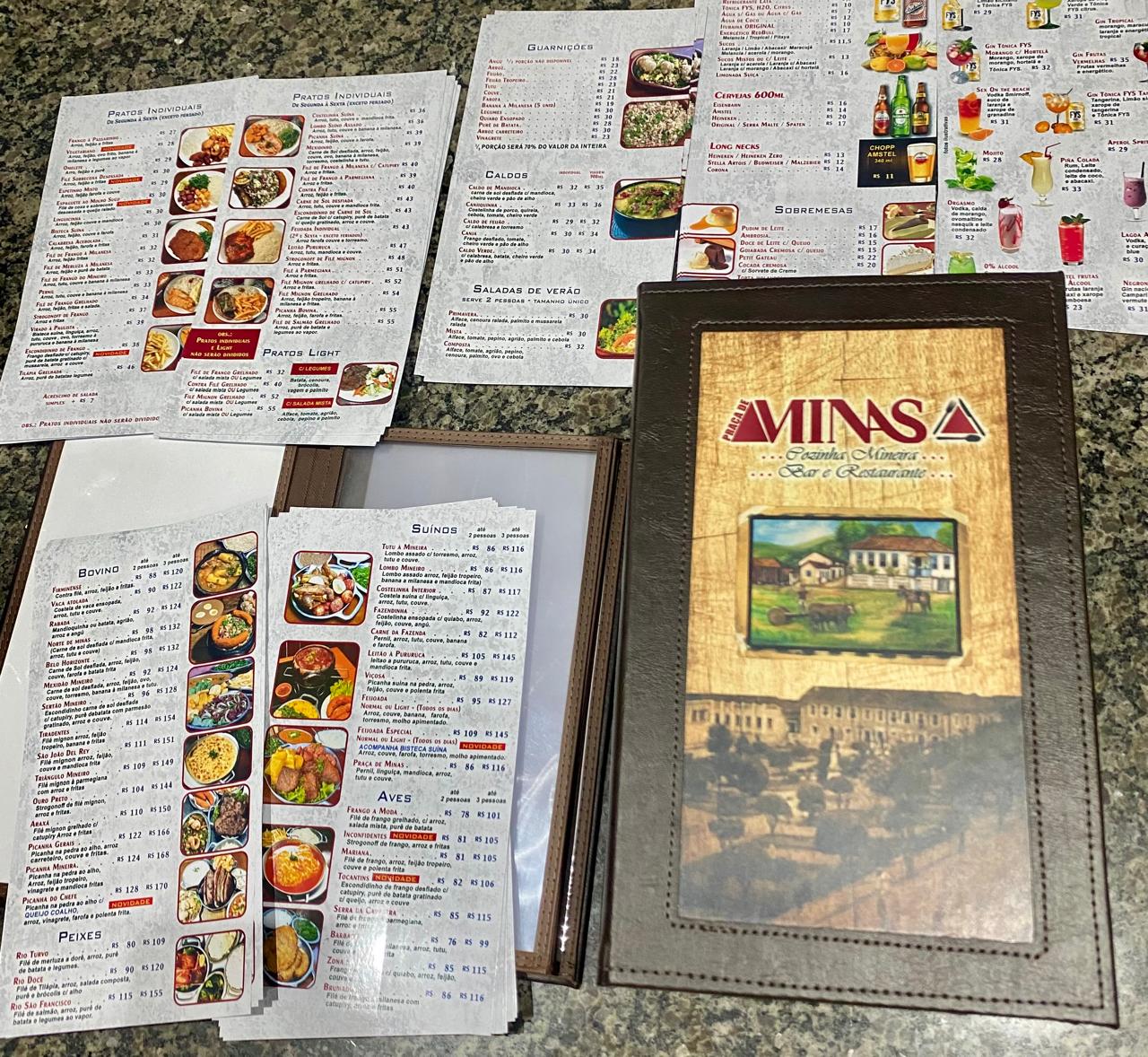 Pasta Cardápio em Couro Sintético - A4 reduzido + 2 divisórias - KIT c/ 5 UN - Imagem 7
