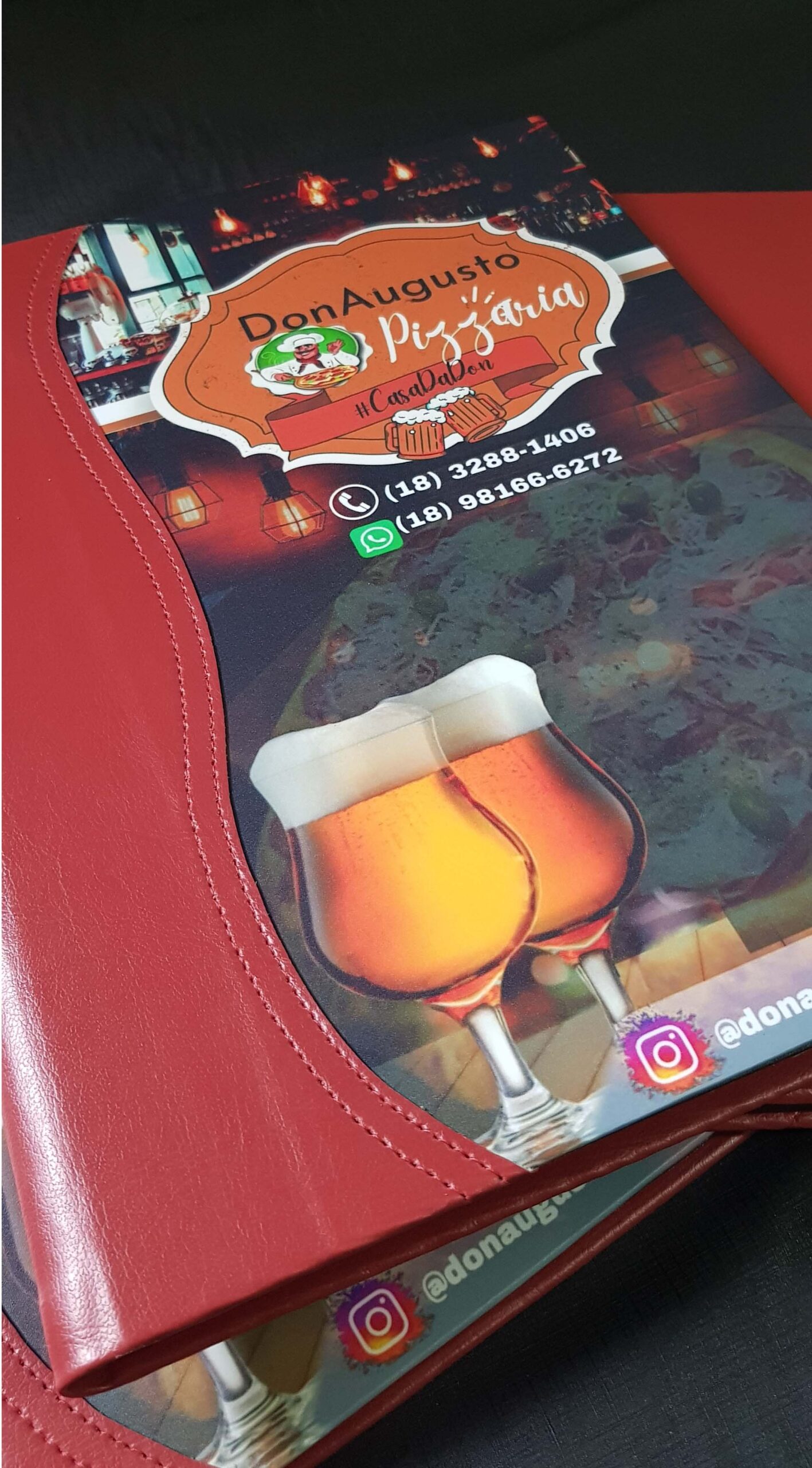 Pasta Cardápio com Capa personalizada -A5 + 6 divisórias - KIT c/ 5 UN - Imagem 3