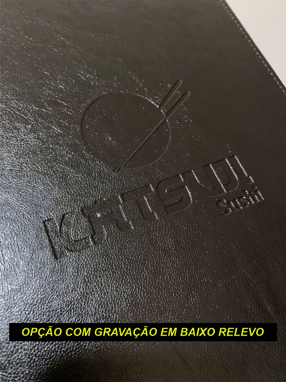 Pasta Cardápio com Capa em Couro Sintético + 3 divisórias - KIT c/ 5 UN - Imagem 3